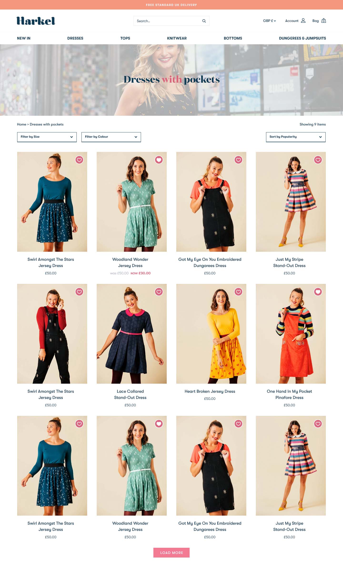Website design for Brighton based alternate women's clothing brand Harkel by JW Designer / Ecommerce website design / UX design / Woo commerce web design / Shopify web design