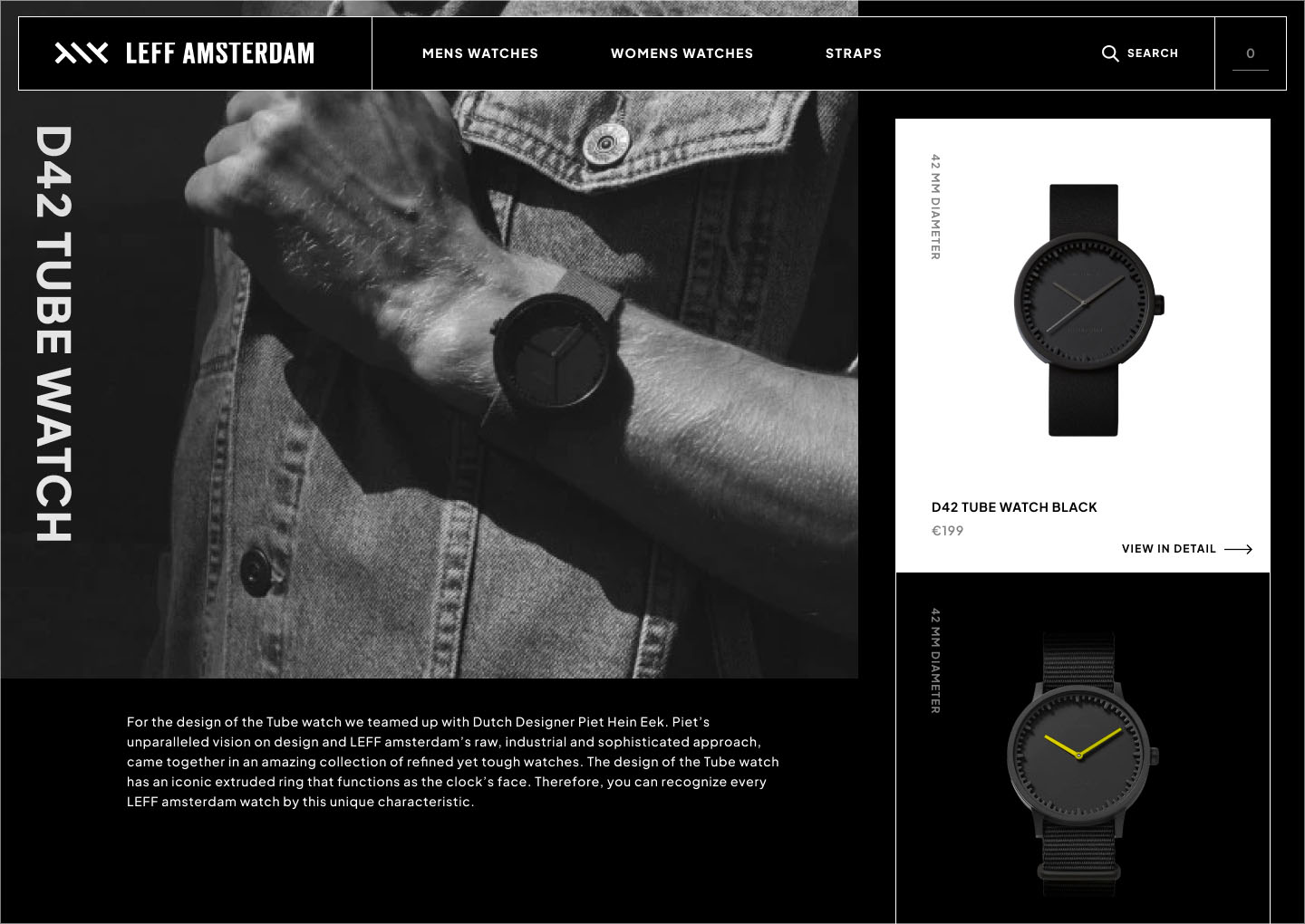 LEFF Amsterdam dutch watch e commerce website redesign by JW Designer