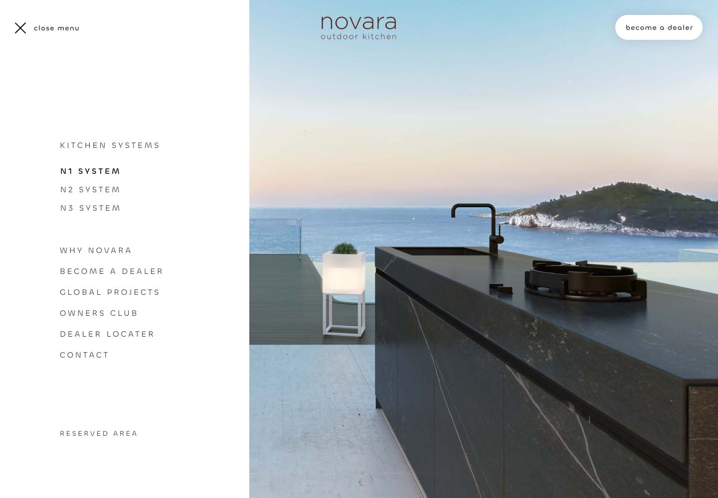 Novara outdoor kitchens website redesign by JW Designer